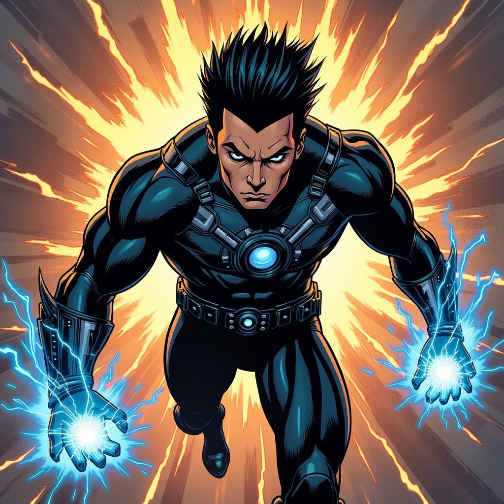 Jax: Superhero Bursts Forth in Energetic Comic Style