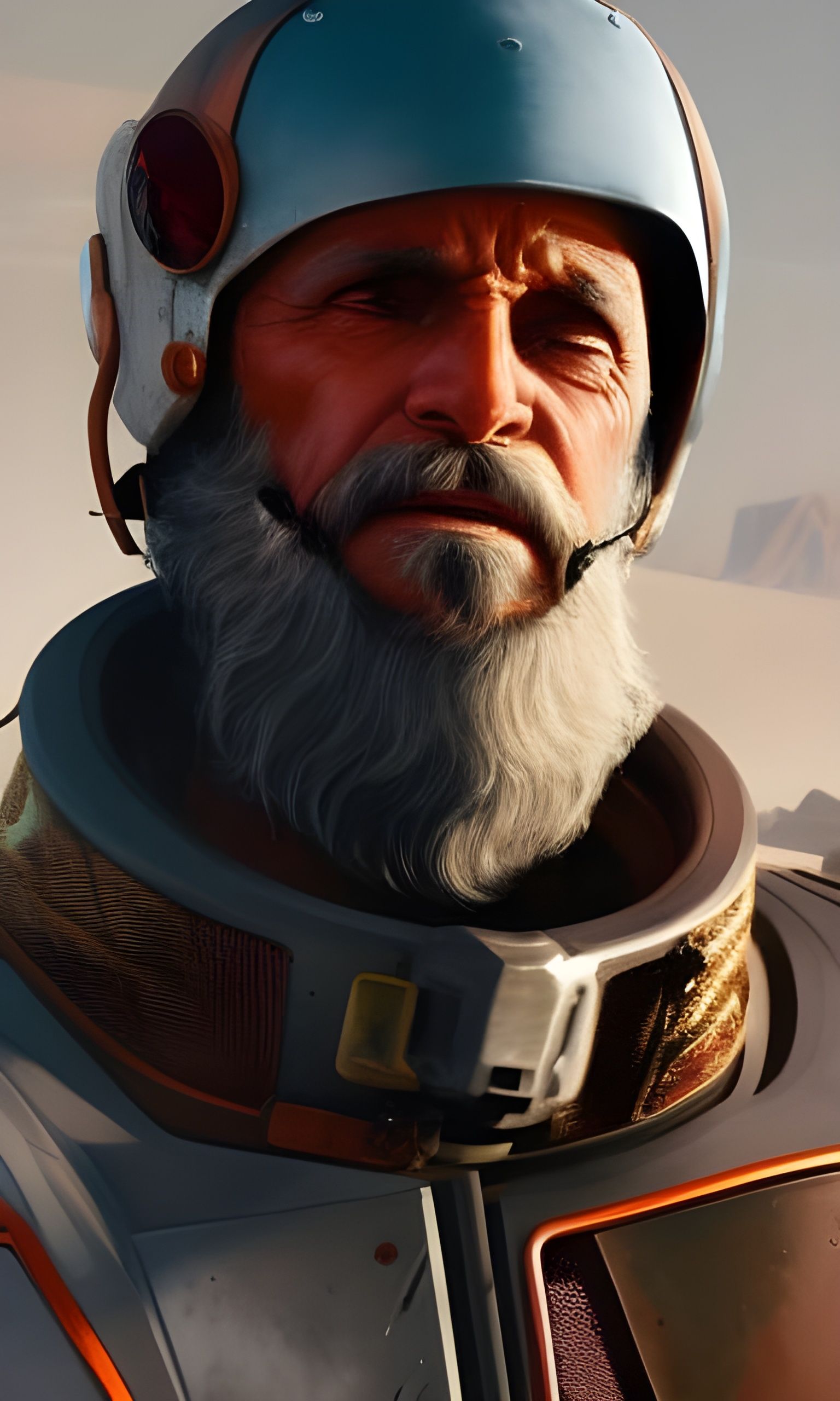 An old astronaut in the desert