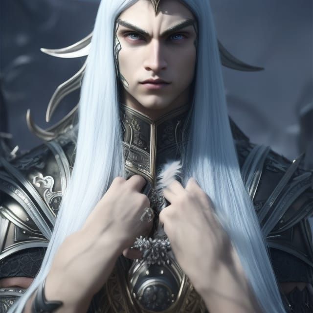 Detailed Night Elf Warrior in Dark Fantasy Style