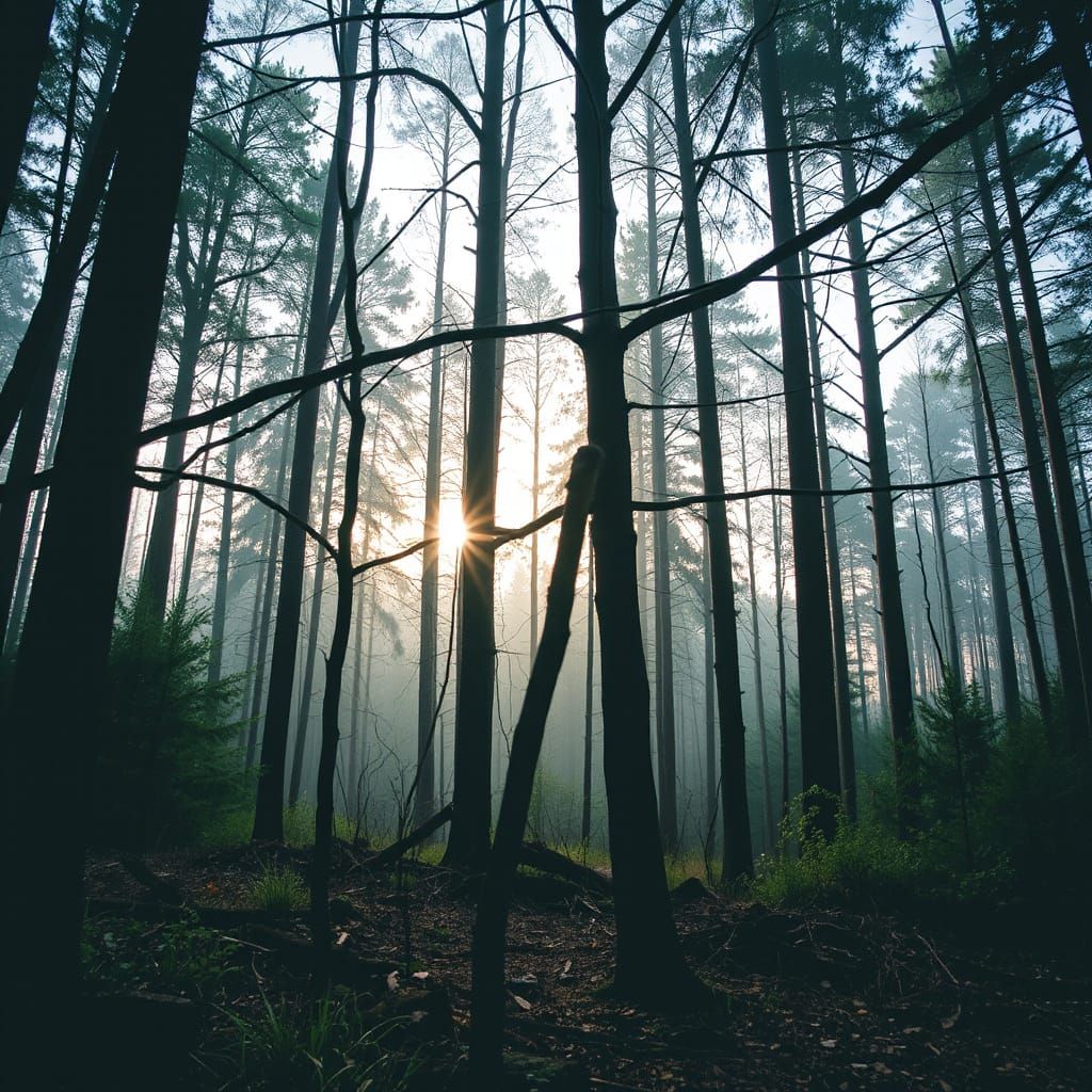 Eerie Realism in Eastern Washington Forest