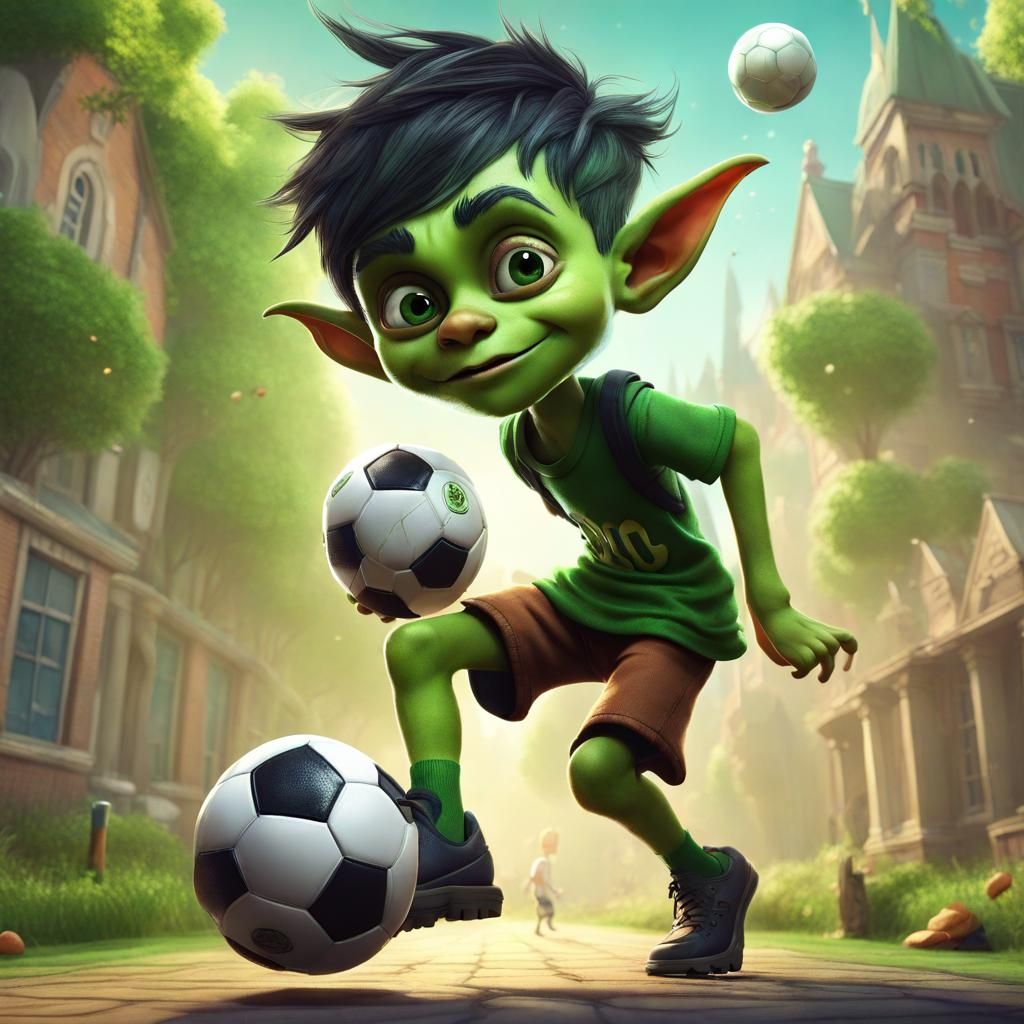 Goblin Boy Plays Soccer