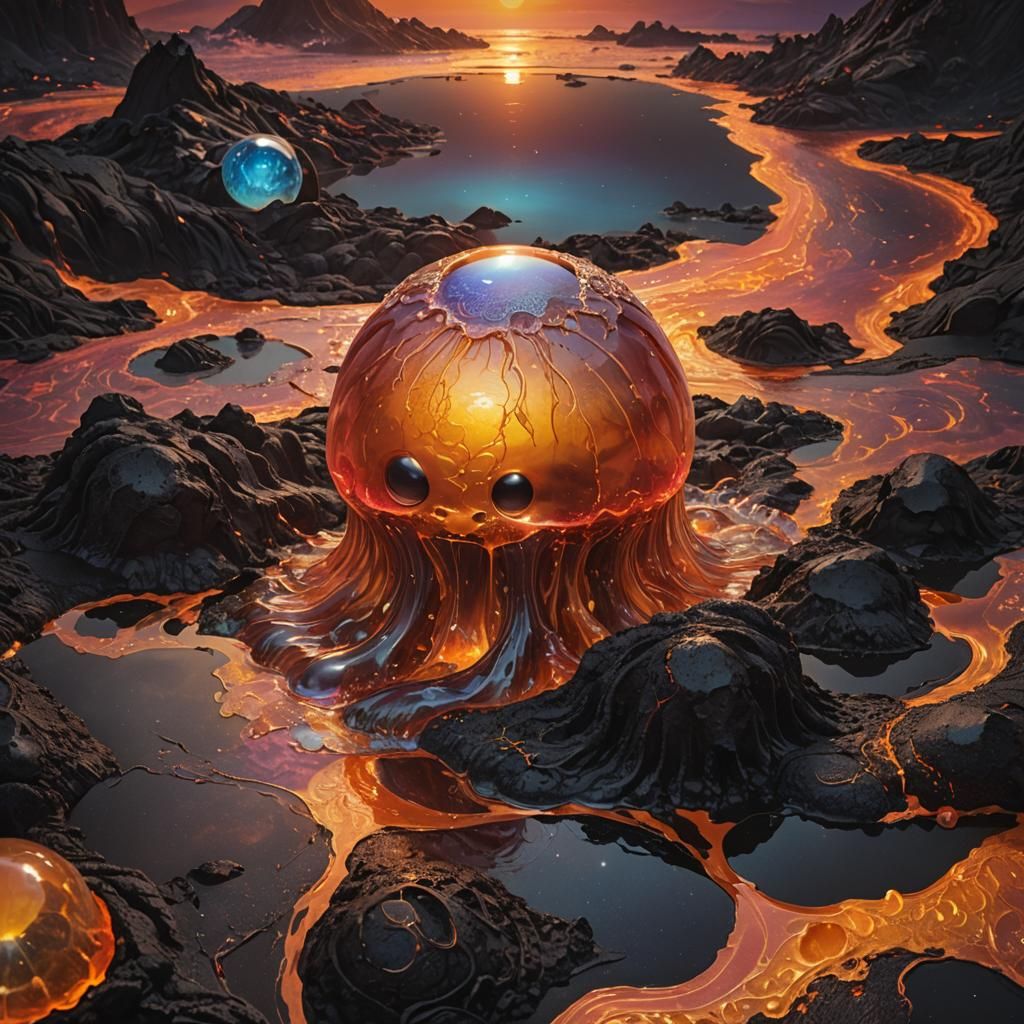 Jelly Entity on Lava Moon in Splash Art
