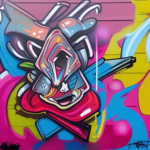 Neon Cereal Billboard in Graffiti Art Style