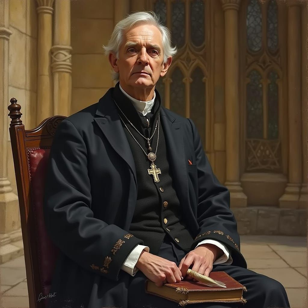 Saintly Scholar in Oxfordian Splendor