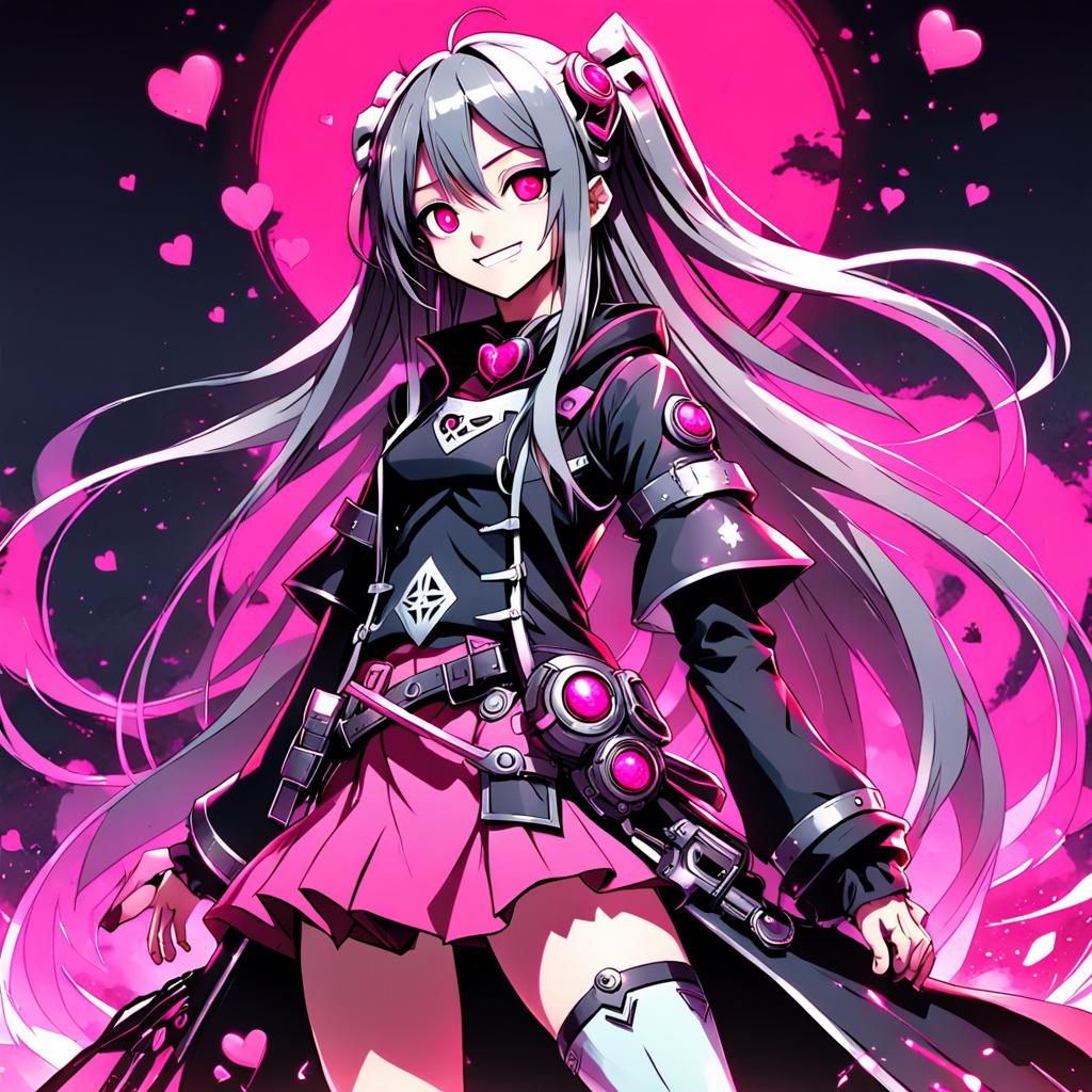 BioPunk Alchemist with Cybernetic Heart in Anime Style