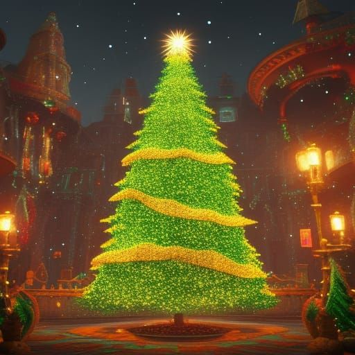 Fantastical Light Up Christmas Tree in Deep Colors