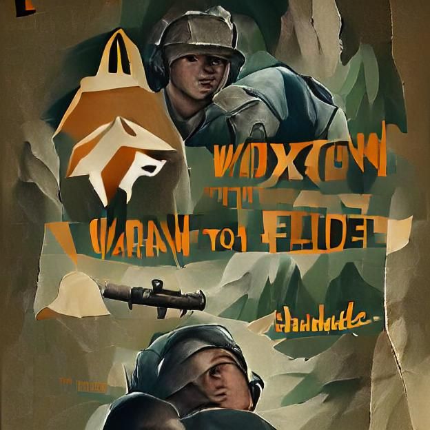 Wartime Propaganda Poster of Soldier in Trench