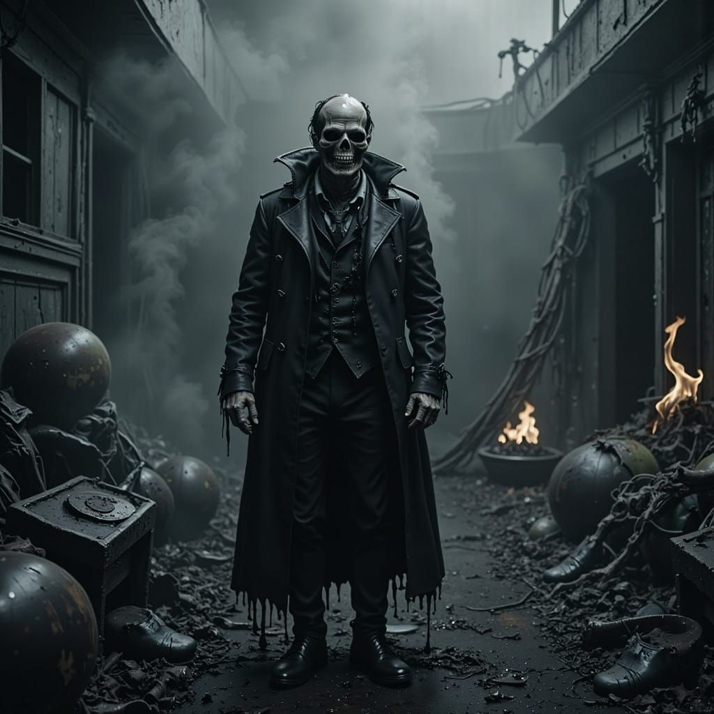 Spooky Doctor with Death Mask Matte Painting