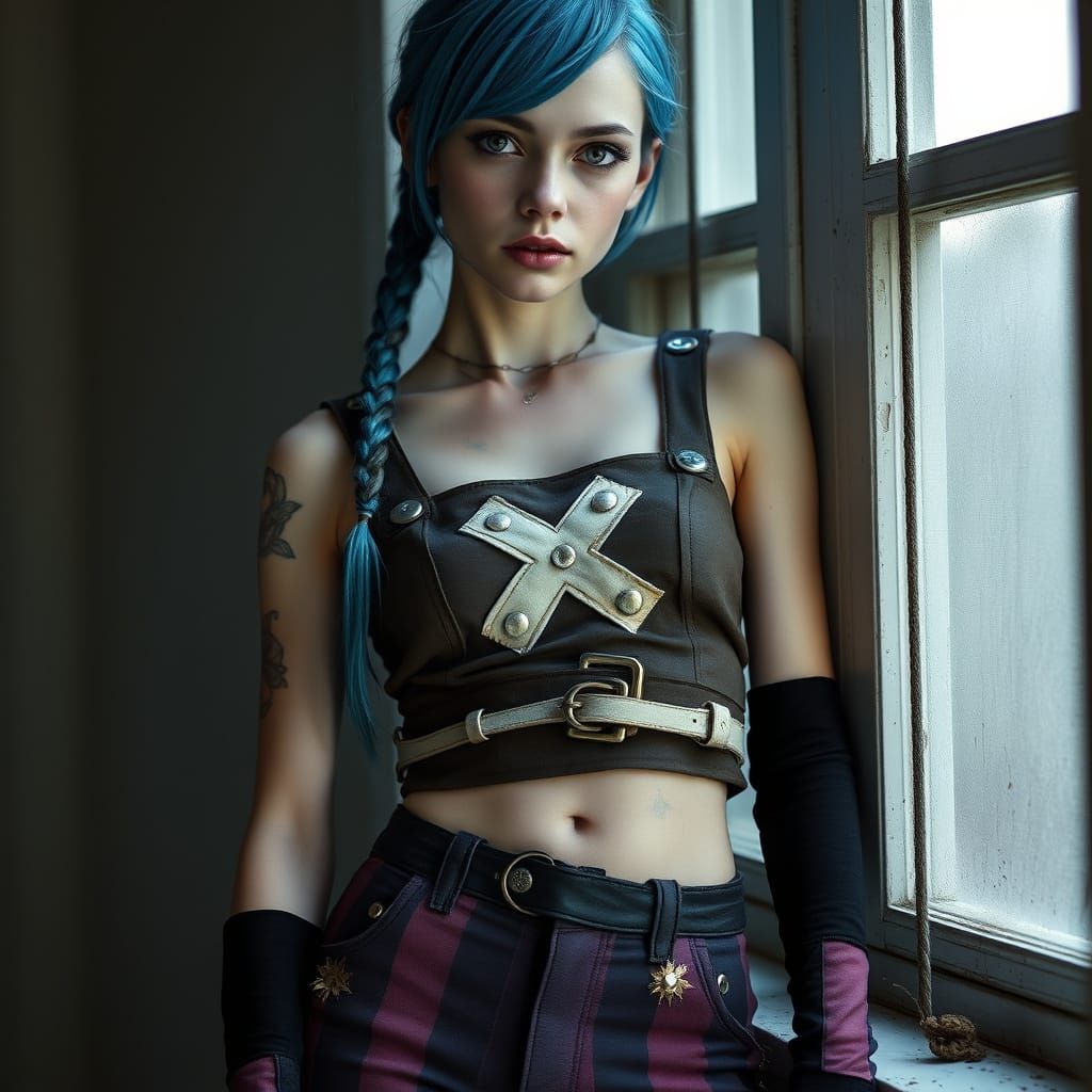 Ethereal Gothic Goddess in Moonlit Window