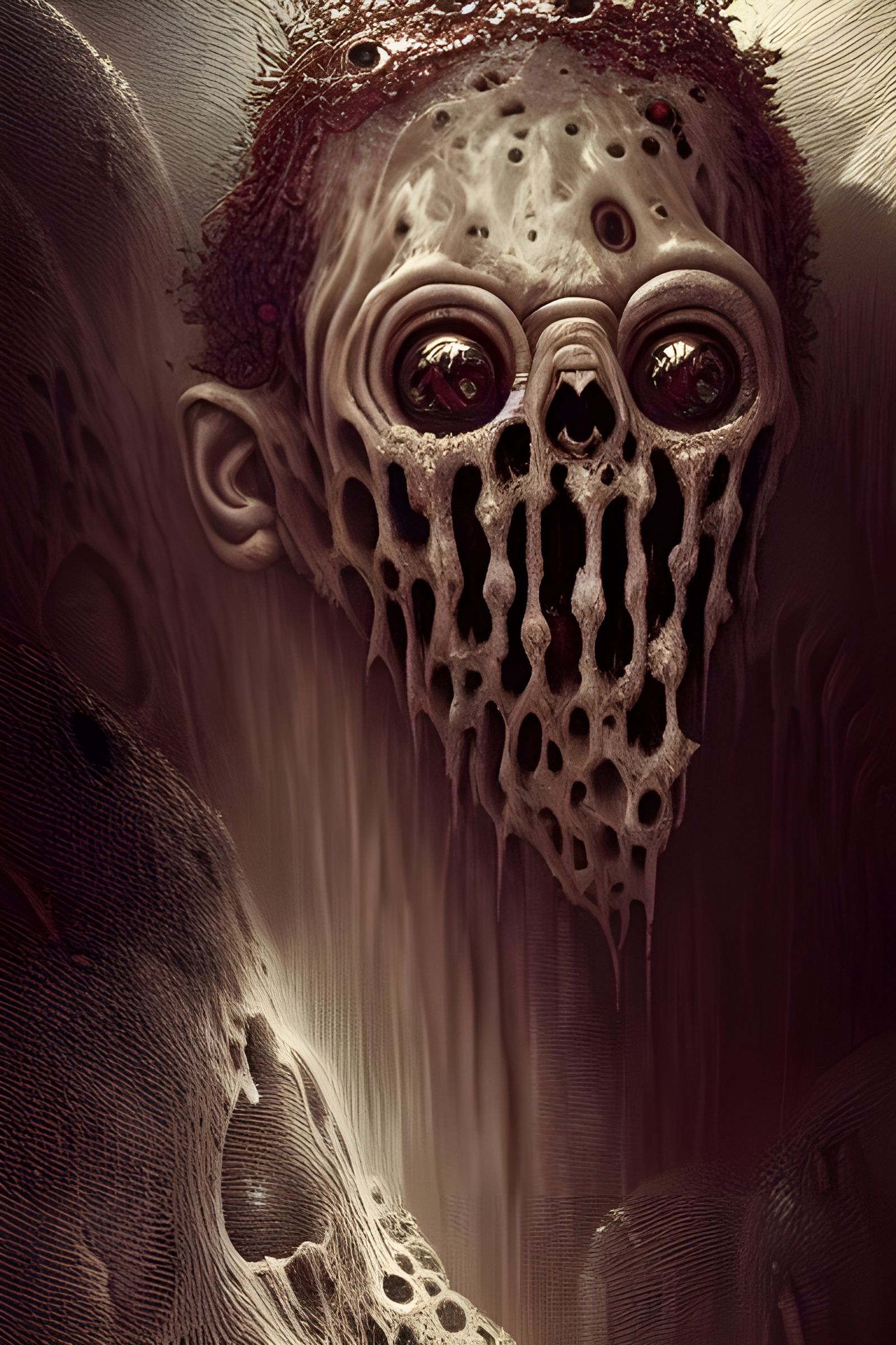 Creepy Trypophobia Horror Zombie Face