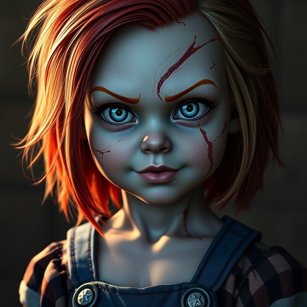Smurfette and Chucky's Child: Frankenstein Portrait
