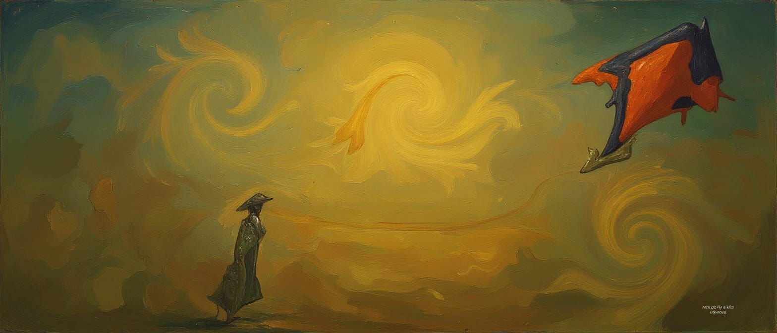 Surrealist Melting Oil Painting on Canvas