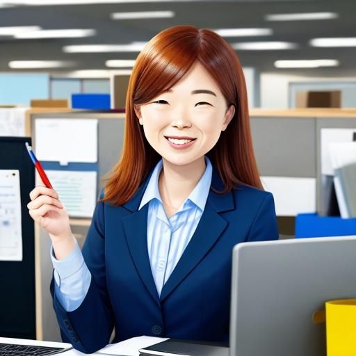 Energetic and Happy AI Office Scene