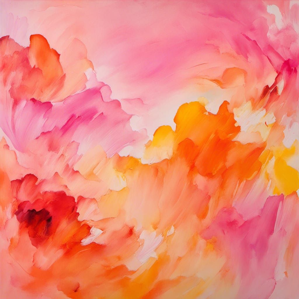 Colorful Expressionist Pastel Watercolor Painting