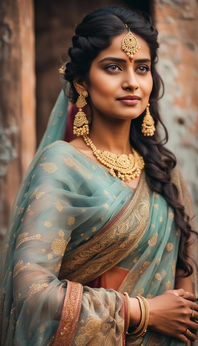 Indian Woman in Saree: A Romantic Gaze
