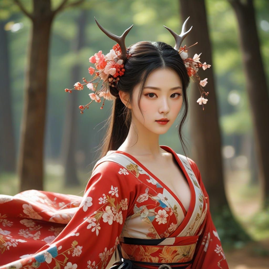 Sensual Whimsical Japanese Art Masterpiece