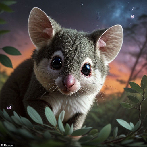 Cute Marsupial Marvels in a Whimsical Wilderness