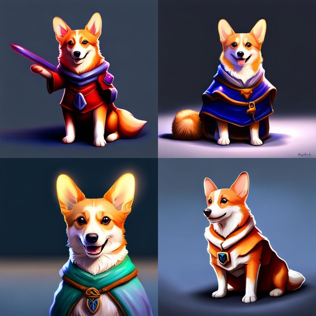 Realistic Mage Corgi Captured with Camera Effects