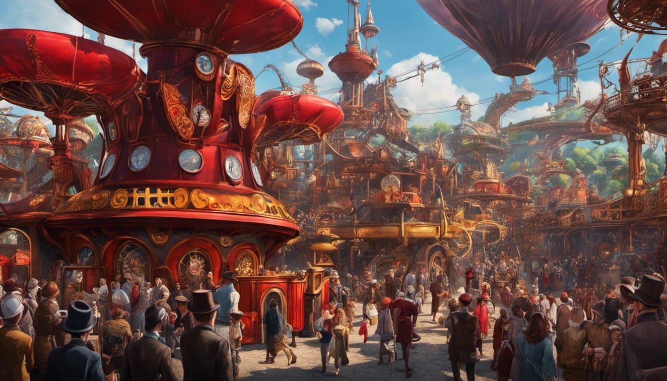 Hell Theme Park: Studio Ghibli Meets Steampunk Surrealism