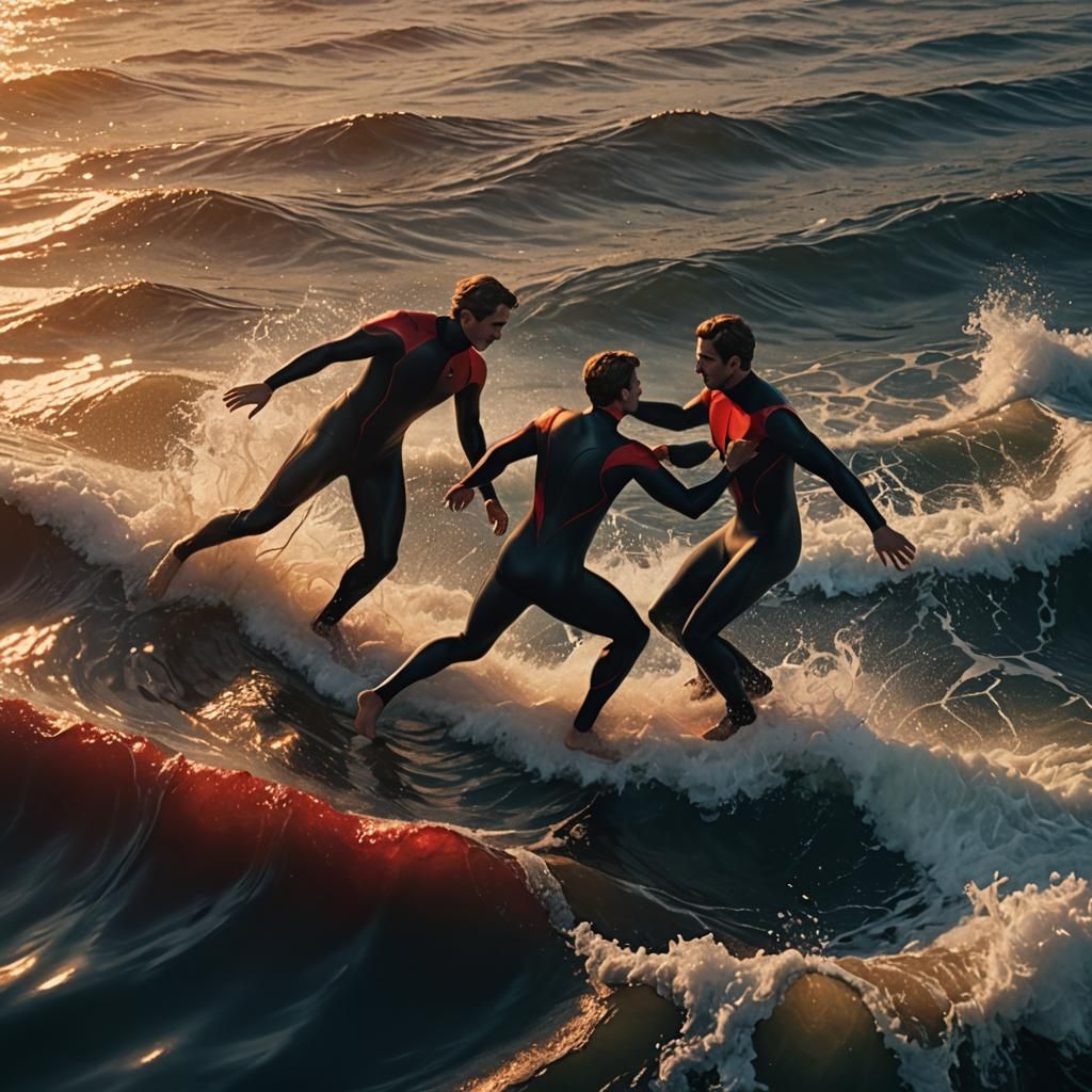 Passionate Tango on Water: Cinematic Digital Painting