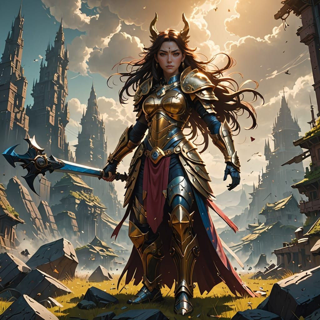 Ethereal 3D Warrior Concept Art