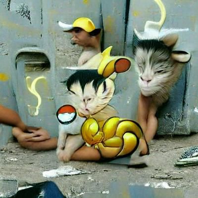 Meowth and Sprigatito: Pokemon Digital Art
