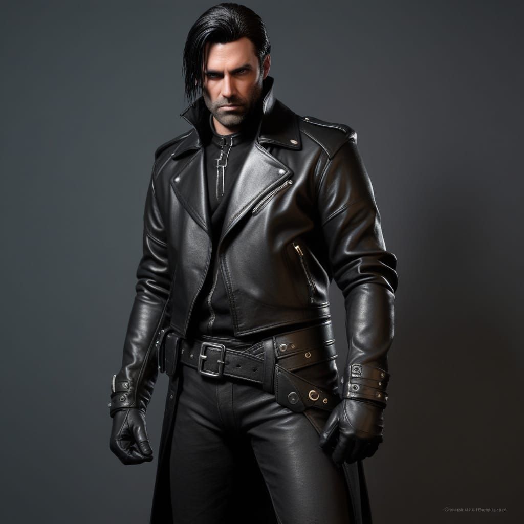 Grimdark Figure Clad in Leather Armor