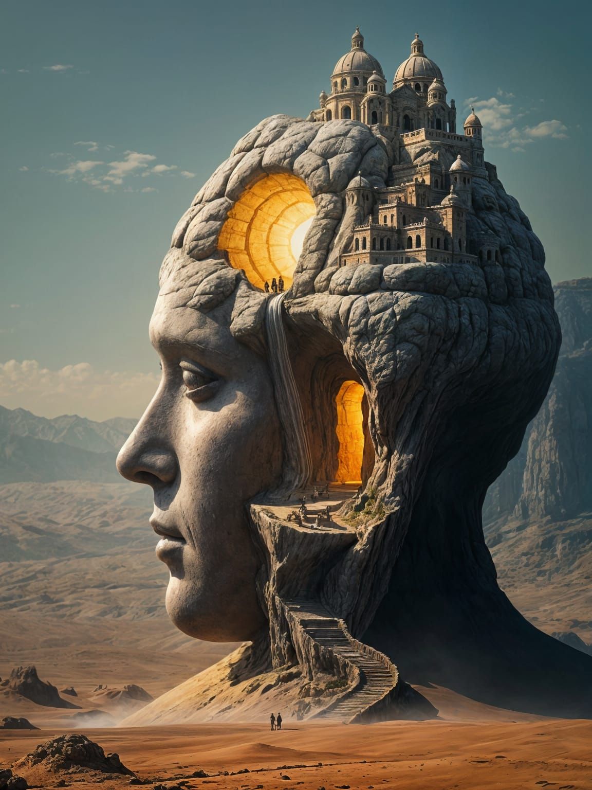 Giant Desert Head: A Surreal Masterpiece