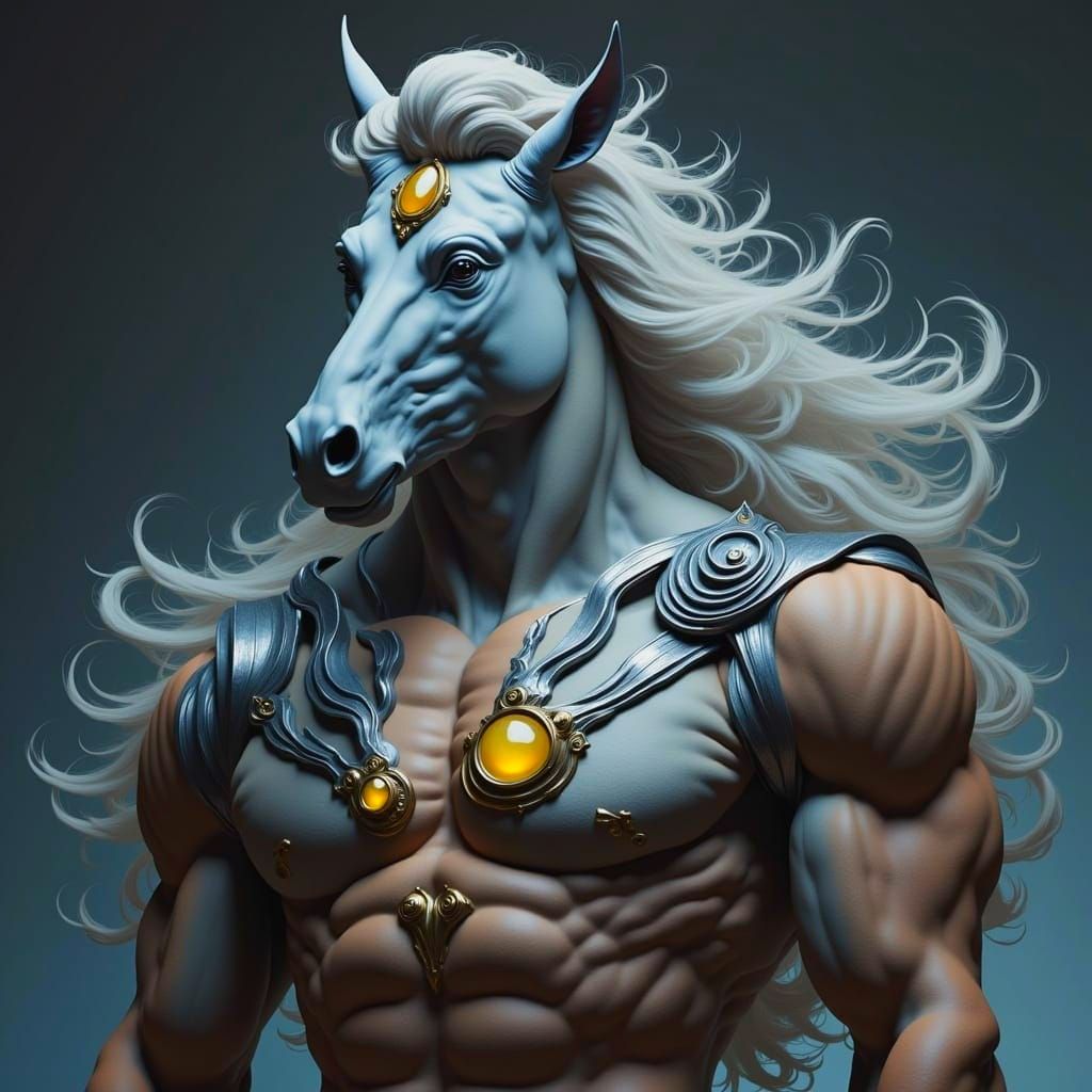 Male Centaur in Magical Armor Vest