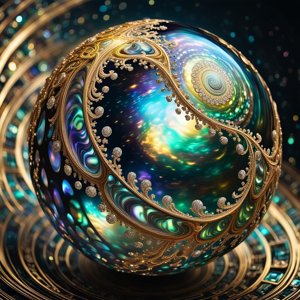 Ornate Luminous Orb in Digital Art Style