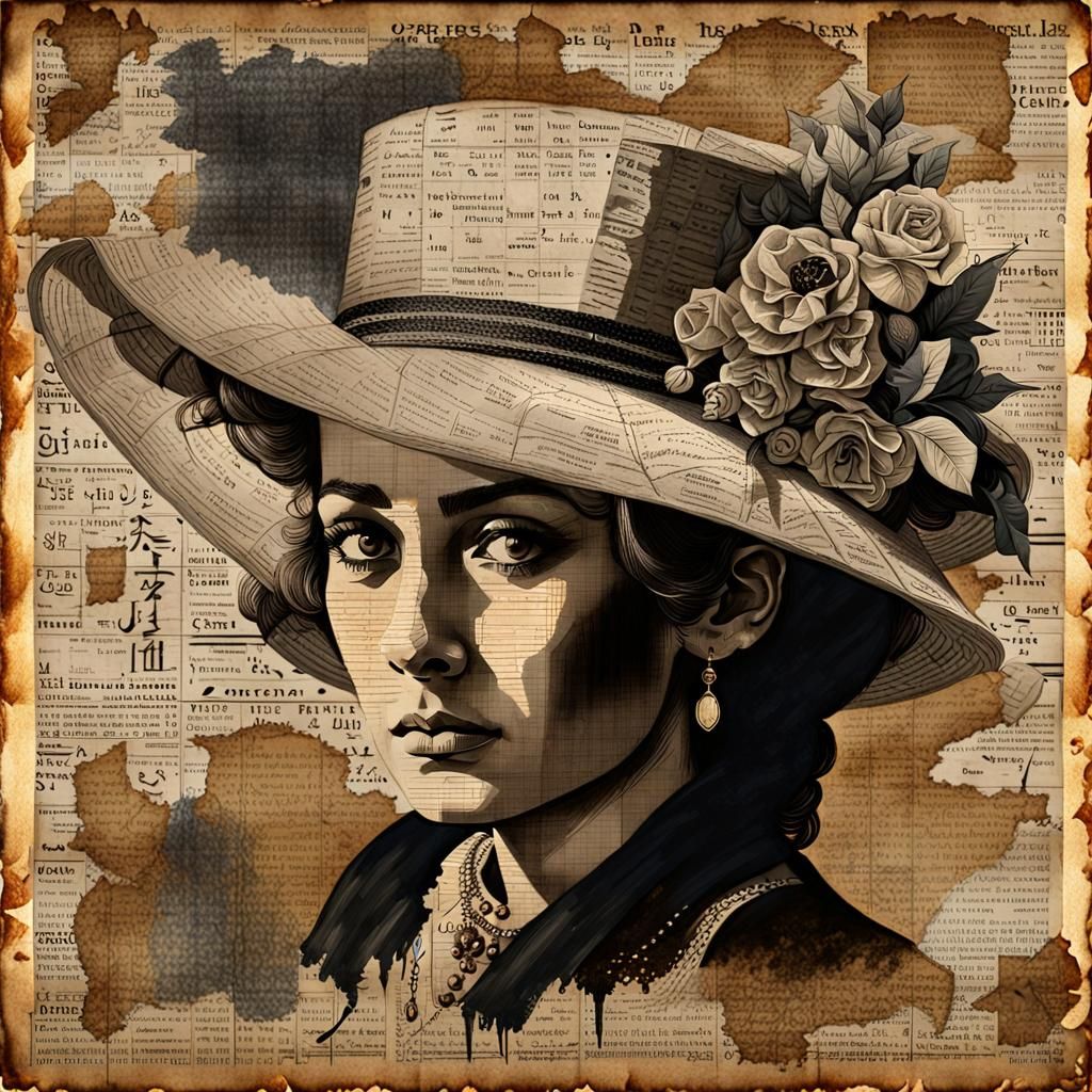 Lady in Hat: Pencil and Watercolor Portrait