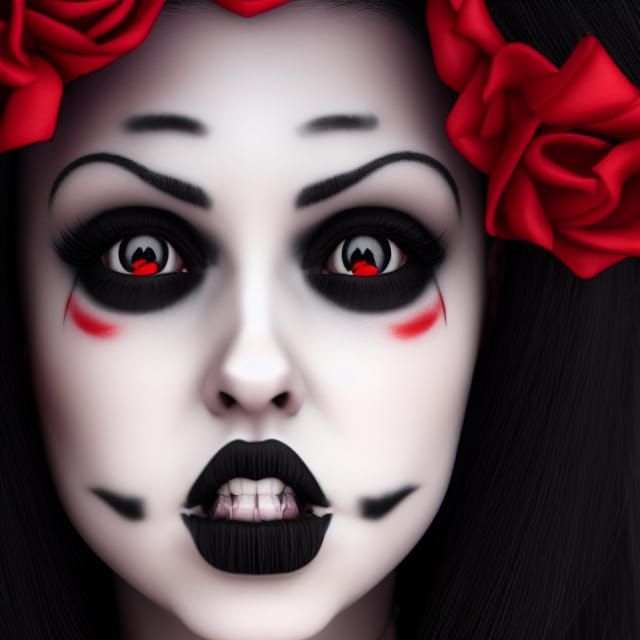 Hyperreal Goth Vampire Portrait in 8k Resolution