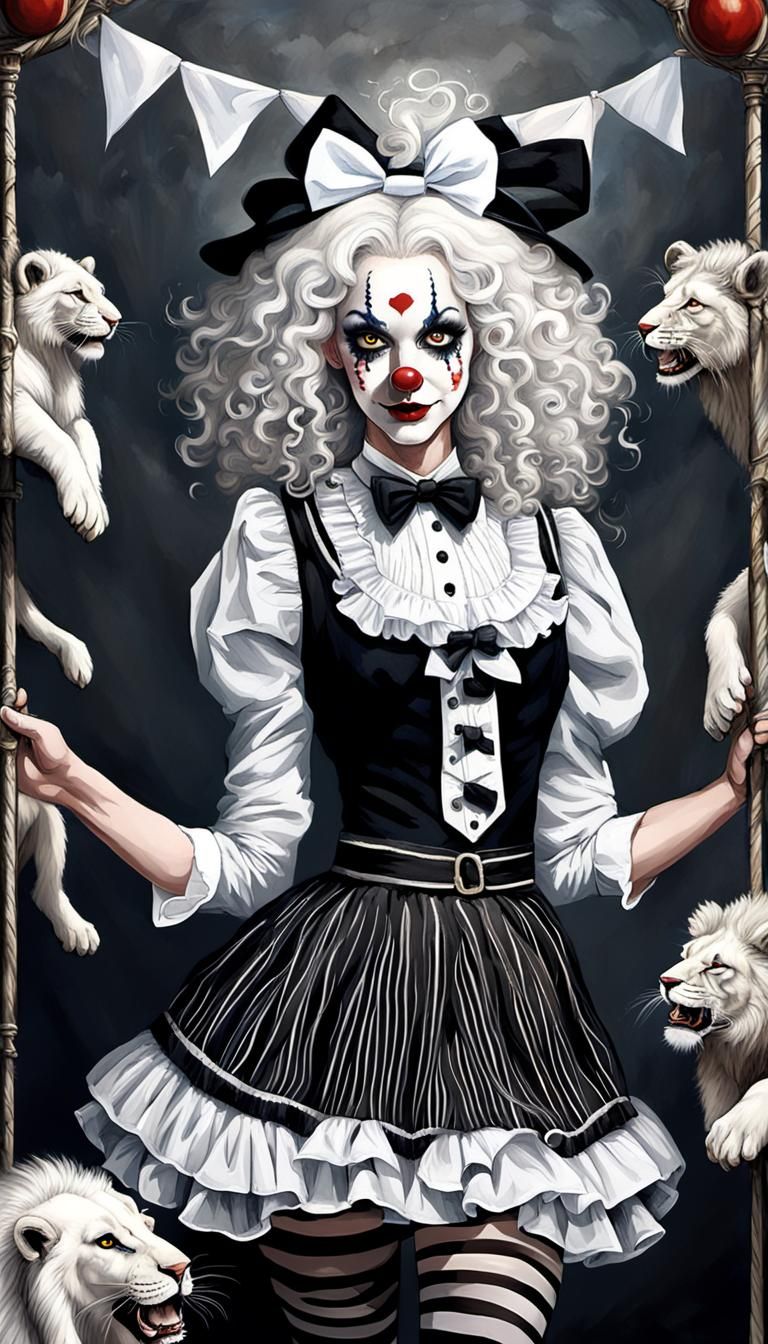 Surreal Clown Woman in Circus Style