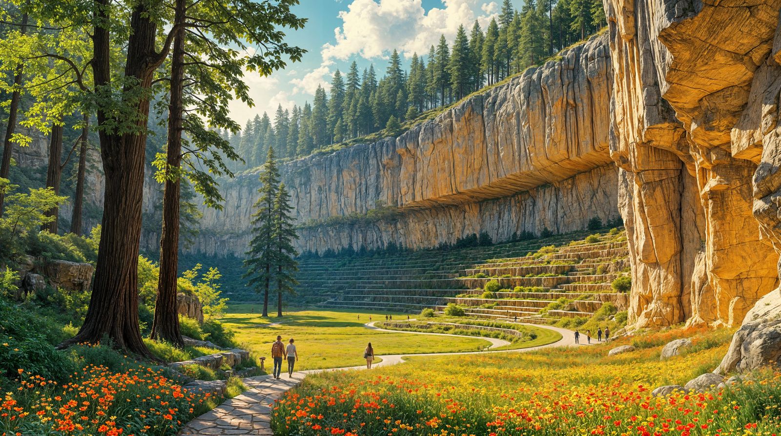 Science Fiction Canyon Park in Klimt Style