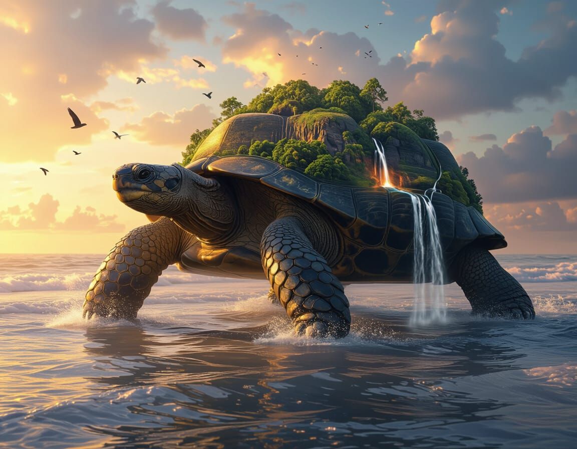 Colossal Tortoise Carries a Living Continent