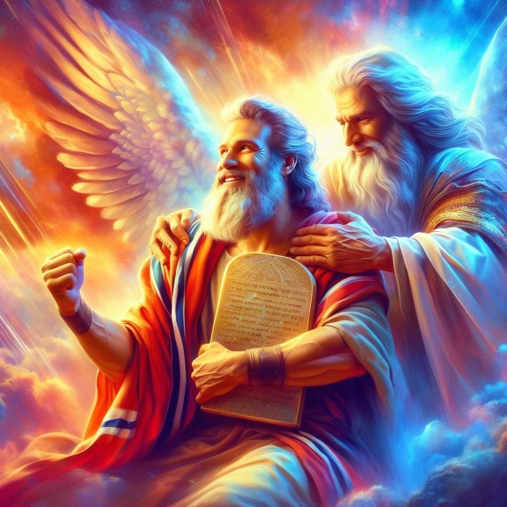 Moses and the Tablets of the Covenant. Enthusiasm and God's Blessing
