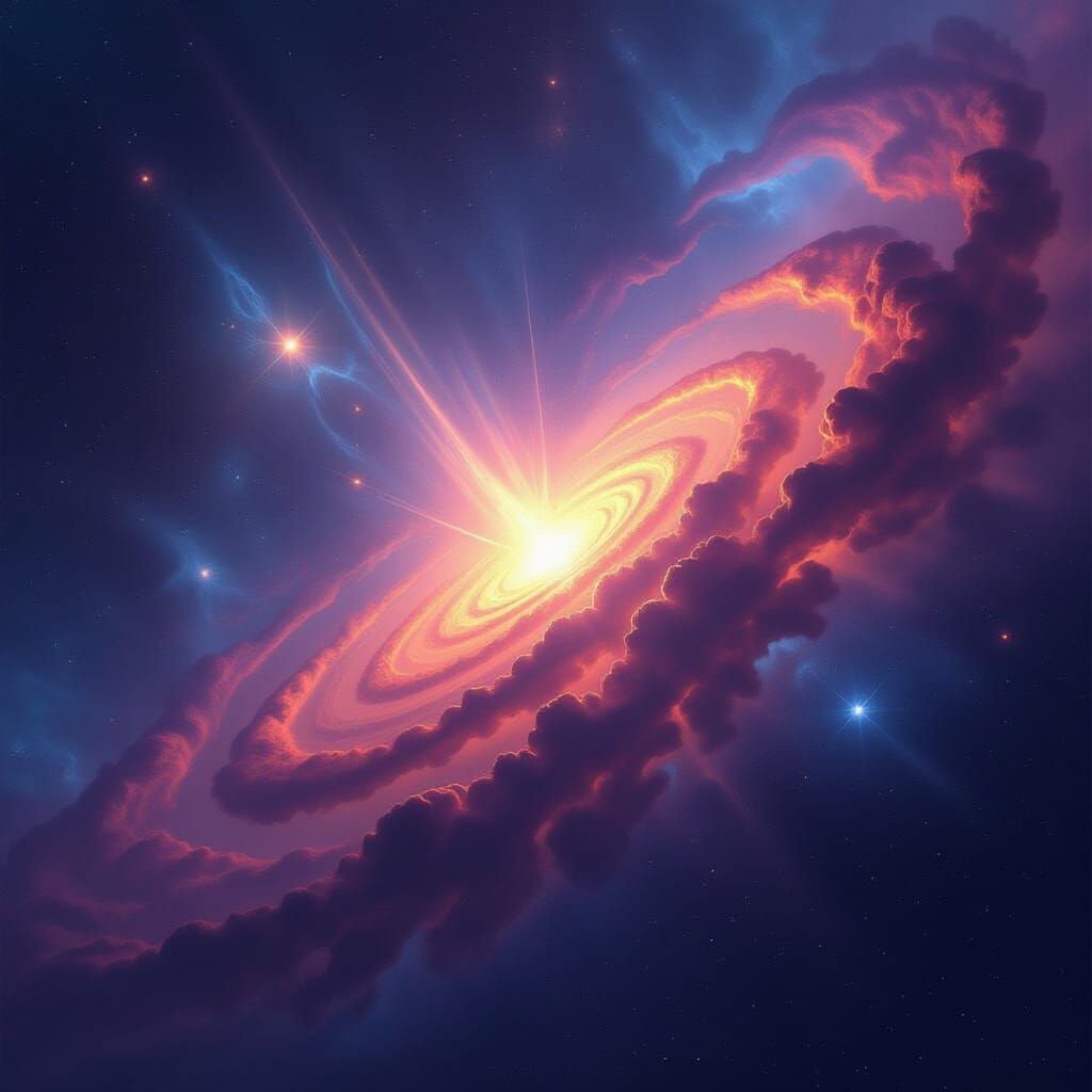 Cosmic Nebula: Stars Collide in Dynamic Detail