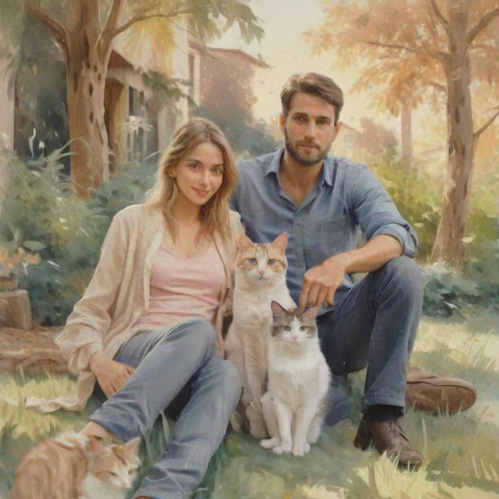 Vibrant Family Portrait in Epic Impressionist Style