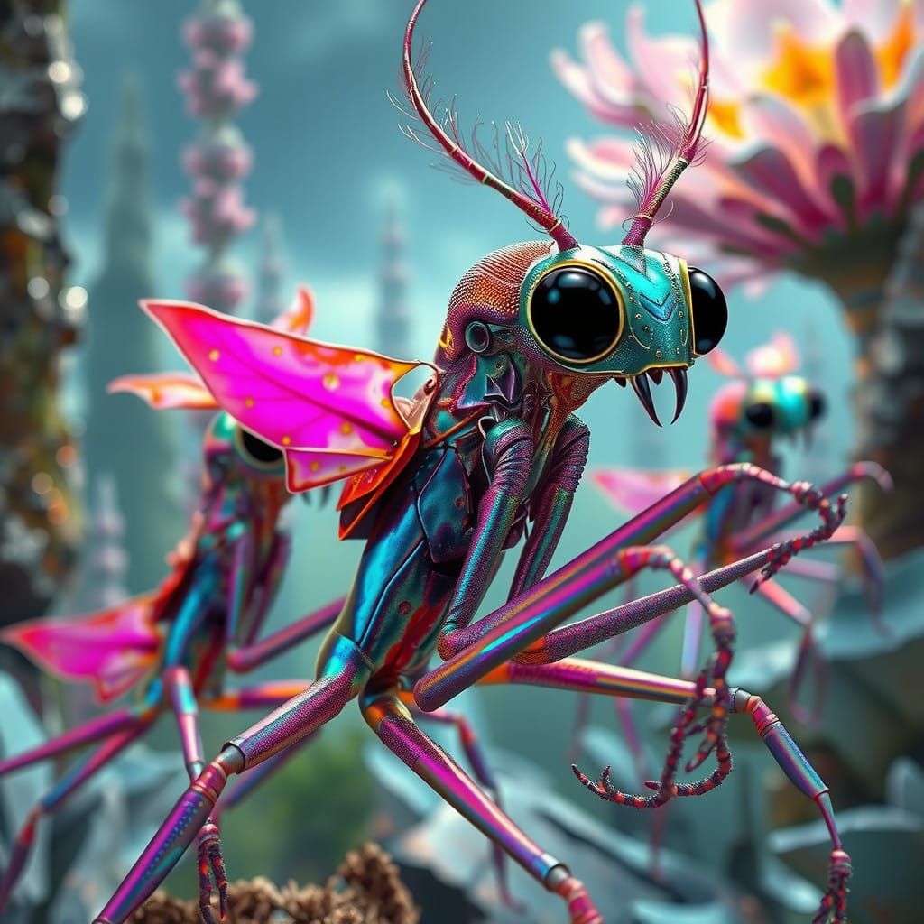 Ethereal, Iridescent Beings Inhabit Surreal Alien Landscape