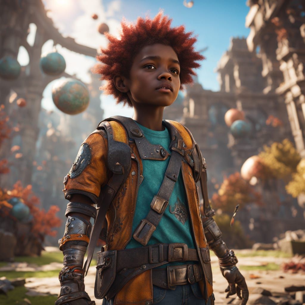 Energetic Kid with ADHD in Vibrant Fantasy Classroom