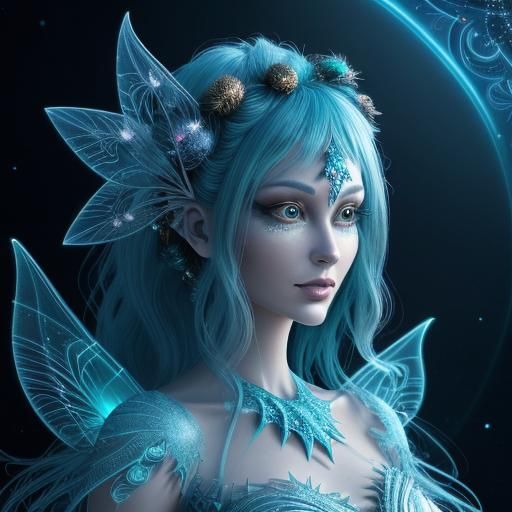 Bioluminescent Space Baby in Christmas Wonderland