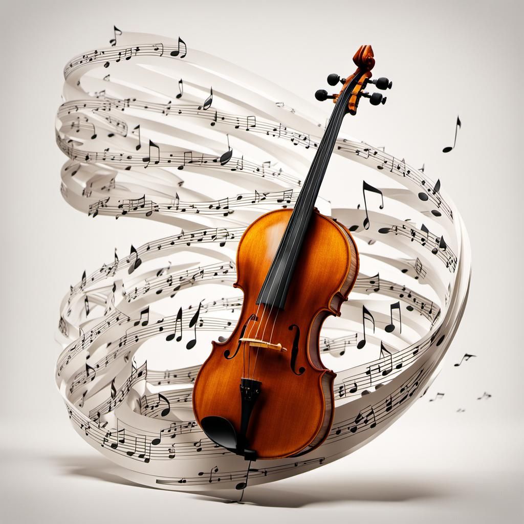 Harmonious Violoncello: Soundwave Double Exposure in Origami...