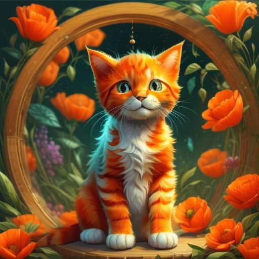 Adorable Orange Cats Generated by AI
