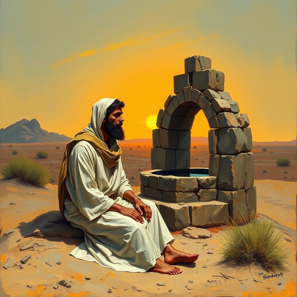 Moses in Exile, in the Style of Dramatic Landscapes