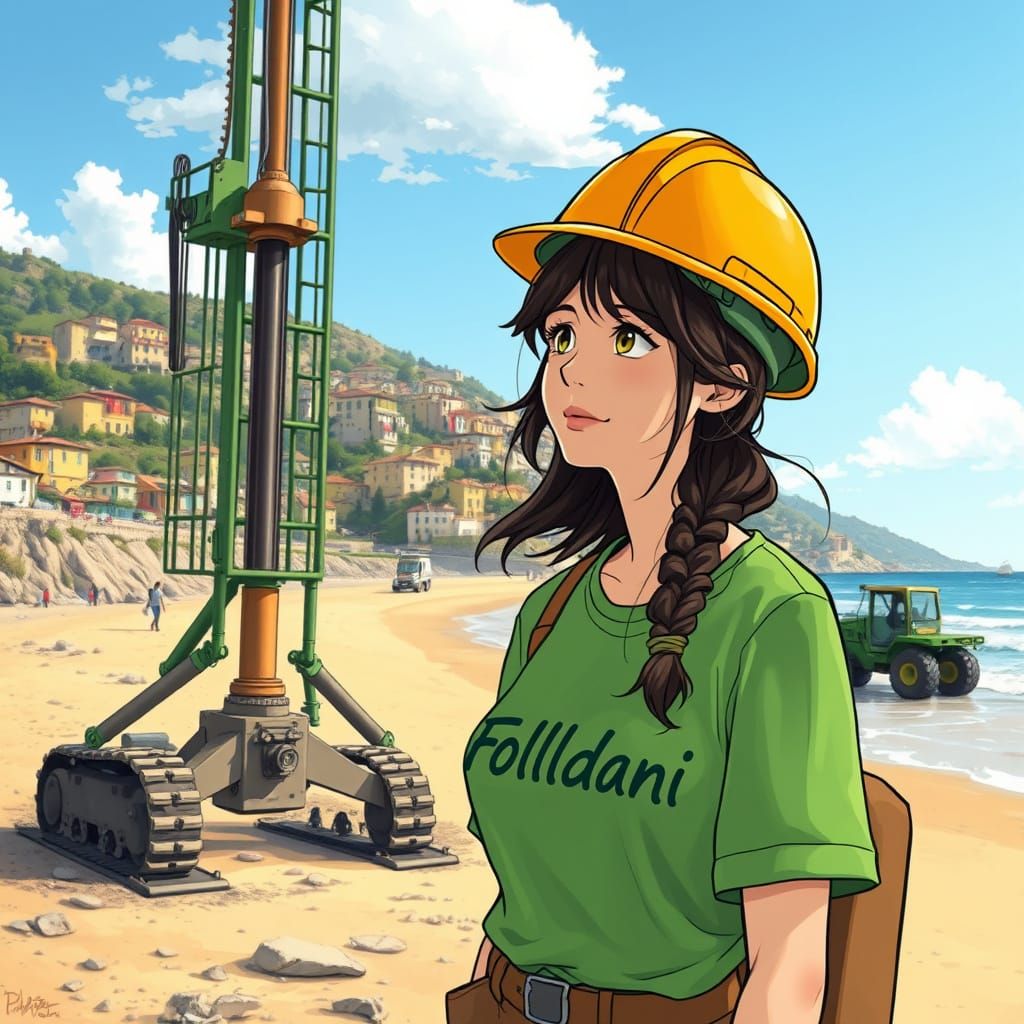 Italian Geologist in Studio Ghibli Style