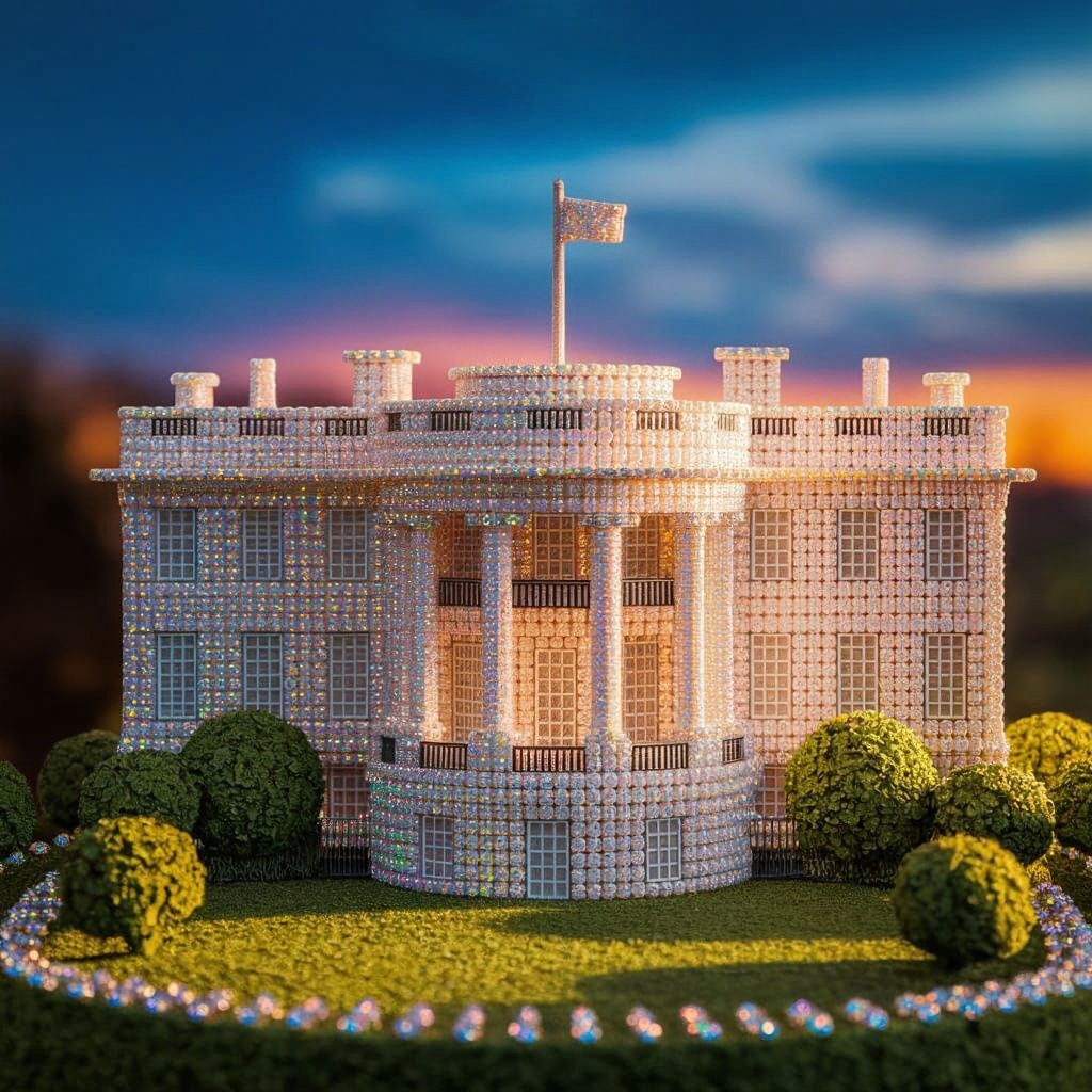 Opal & Diamond White House Model at Golden Hour