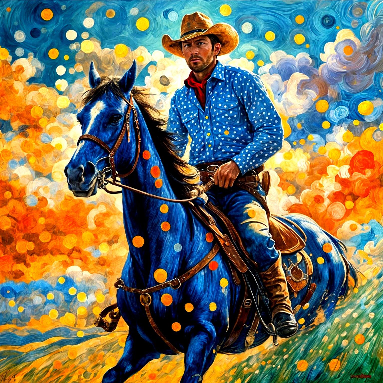 Polka Dot Cowboy in Van Gogh Style