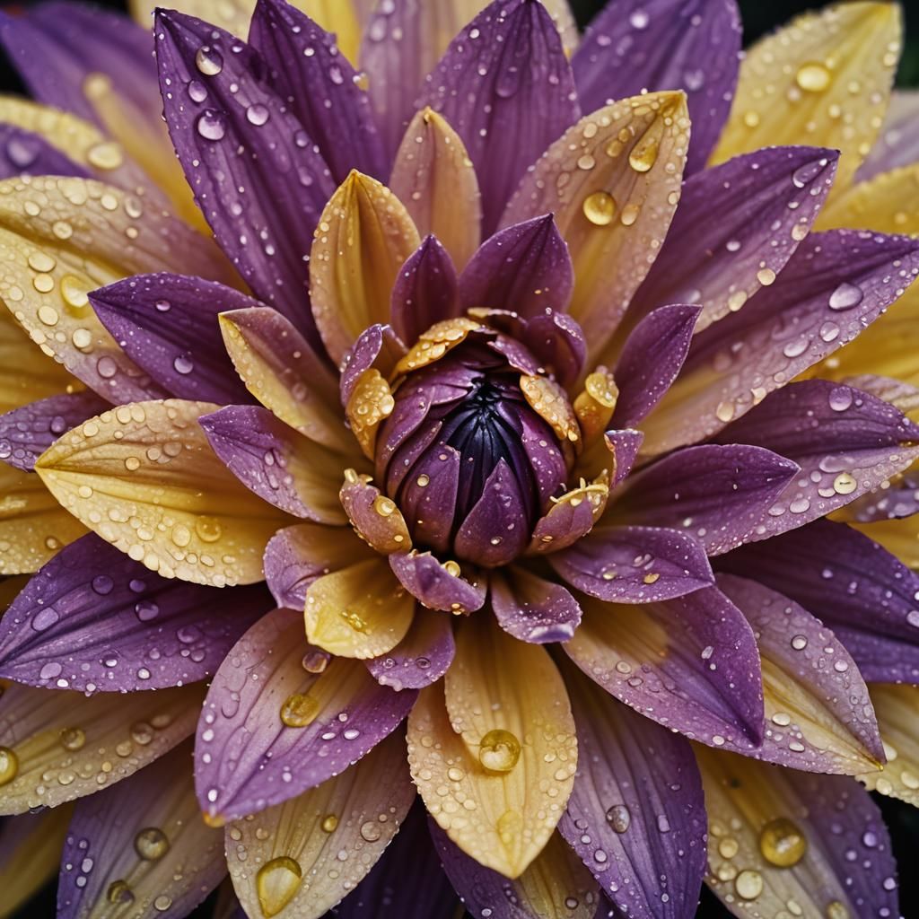 Stunning Yellow and Purple Flower Portrait