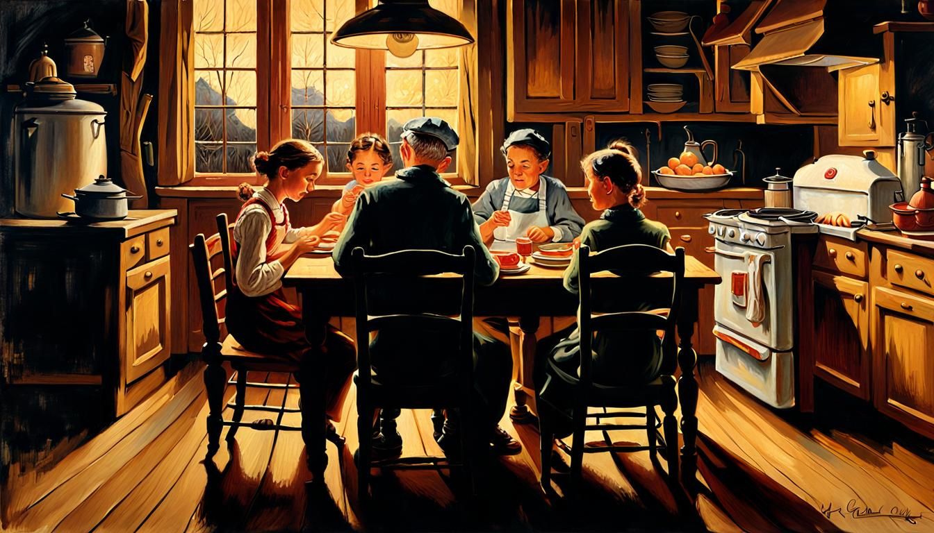 Cozy Dinner in Warm Realism Style