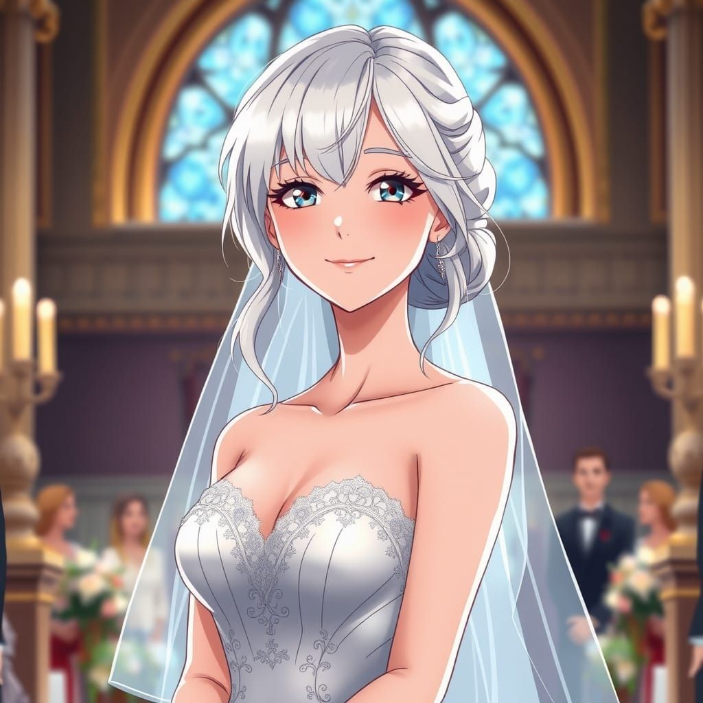 Anime Style Bride at the Altar